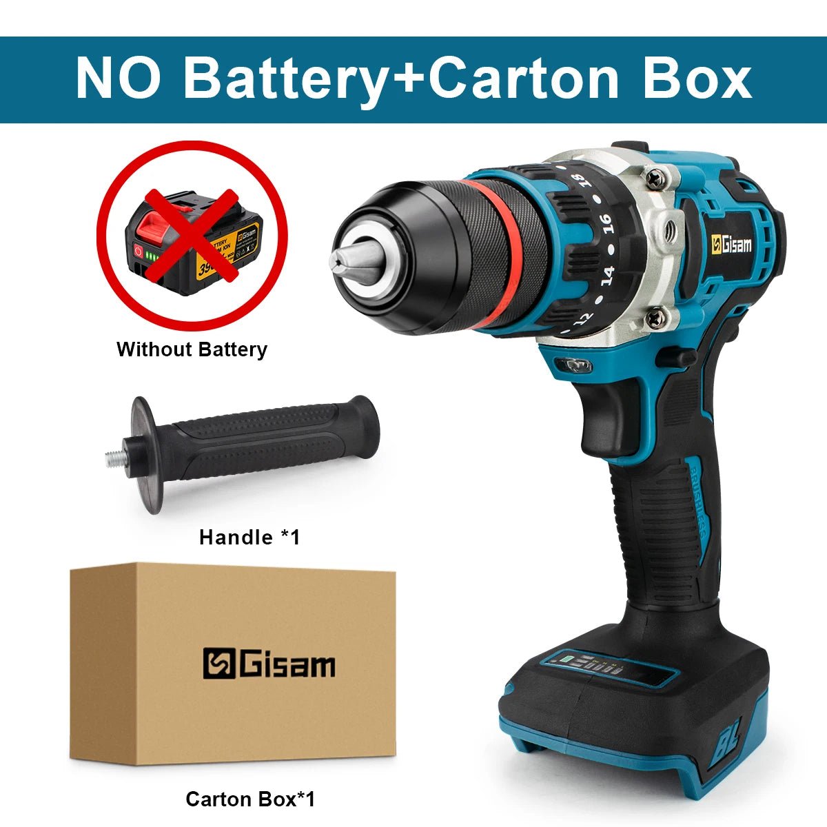Máy Khoan Và Đập Không Dây Brushless 13MM 480NM Pin Sạc - Daisan Store