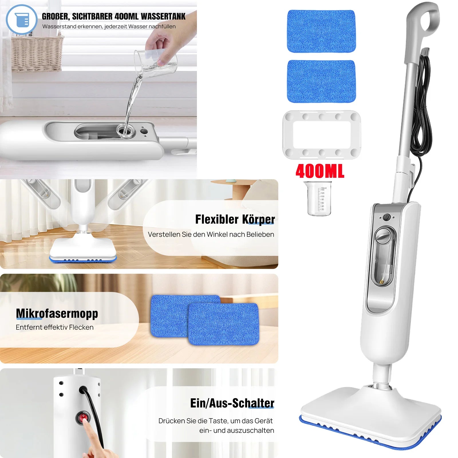 Máy lau nhà hơi nước DayPlus 1500W đa năng tháo rời - Daisan Store