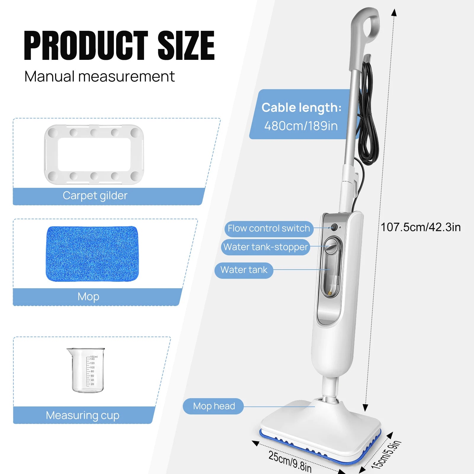 Máy lau nhà hơi nước DayPlus 1500W đa năng tháo rời - Daisan Store