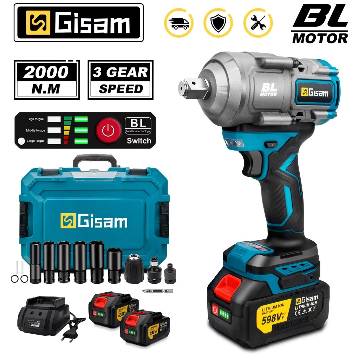 May Van Dinh Luc Gisam 2000Nm Khong Day 18V Brushless - Daisan Store