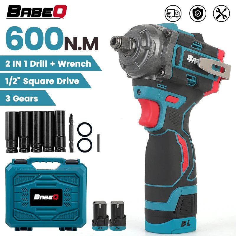 Máy Vặn Va Đập Không Chổi Than 600 Nm 2In1 Không Dây - Daisan Store