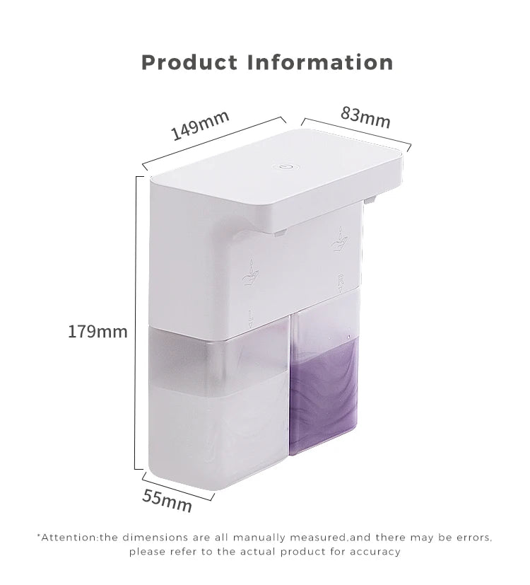 Máy Xịt Bọt Tự Động 600ml Cảm Ứng Đôi Sạc Đa Cấp - Daisan Store