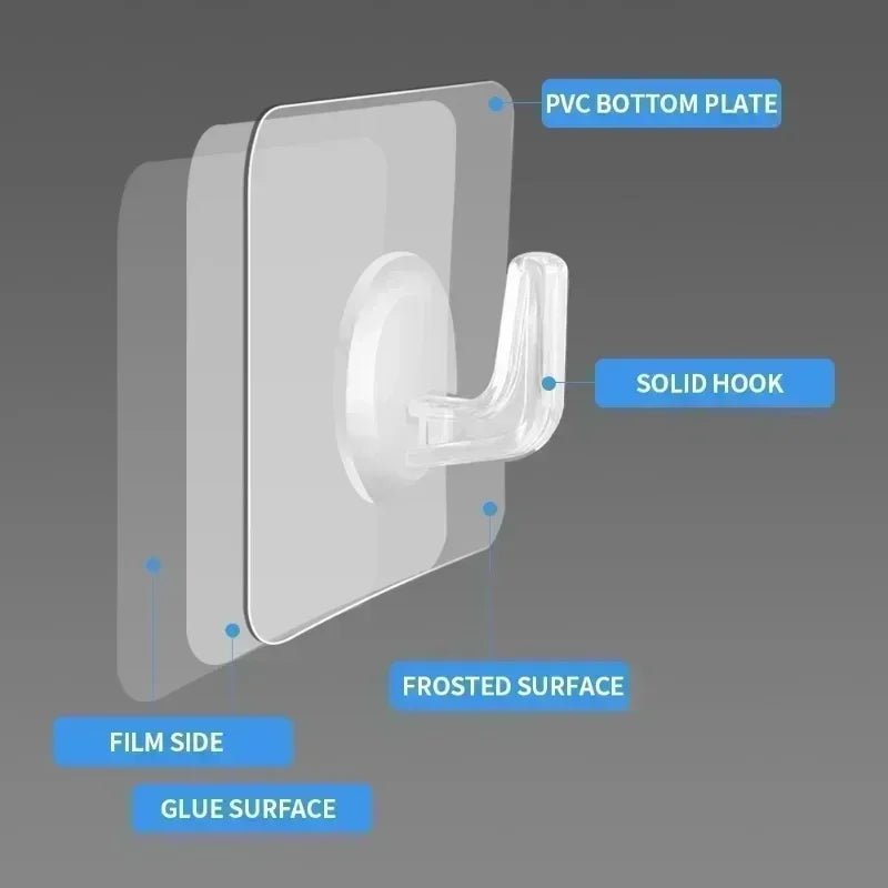 Móc Dán Trong Suốt Treo Đồ Nhà Bếp Nhà Tắm 20c - Daisan Store