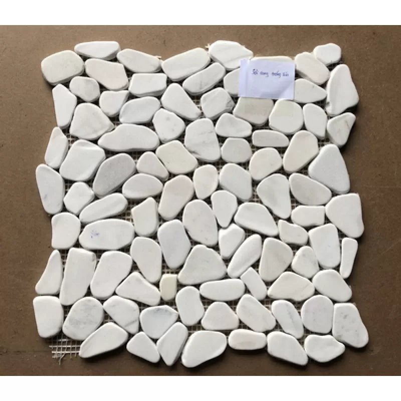 Mosaic đá tự nhiên sỏi rung trắng sữa LUX - SR001 - Daisan Store