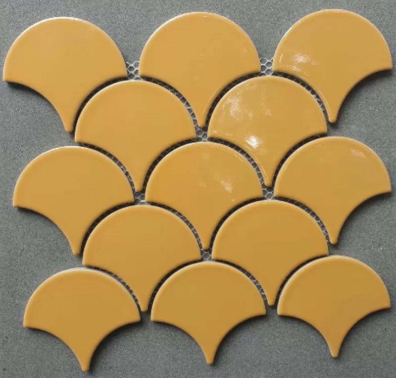 Mosaic vảy cá màu vàng men bóng GP - FT113YL - Daisan Store