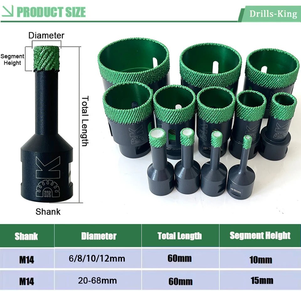 Mũi Khoan Kim Cương Đa Năng Cắt Gạch Đá 6 - 68mm - Daisan Store