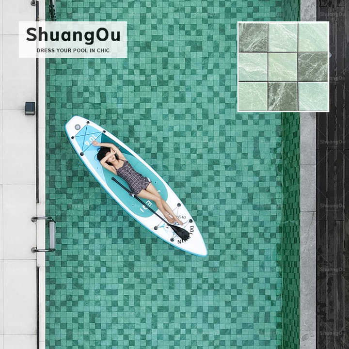 Nhà máy giá rẻ phun đá xanh mờ sứ hồ bơi gạch mosaic thiết kế khách sạn phòng tắm hồ bơi gạch mosaic cảnh quan - Daisan Store