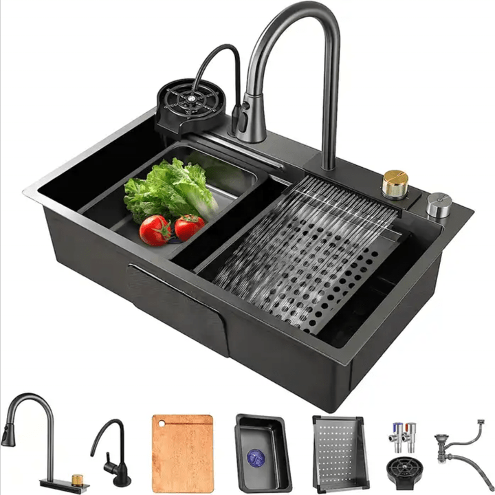 Nhà máy tùy chỉnh phụ kiện tùy chọn chức năng bồn rửa nhà bếp bồn rửa bằng thép không gỉ đa chức năng - Daisan Store