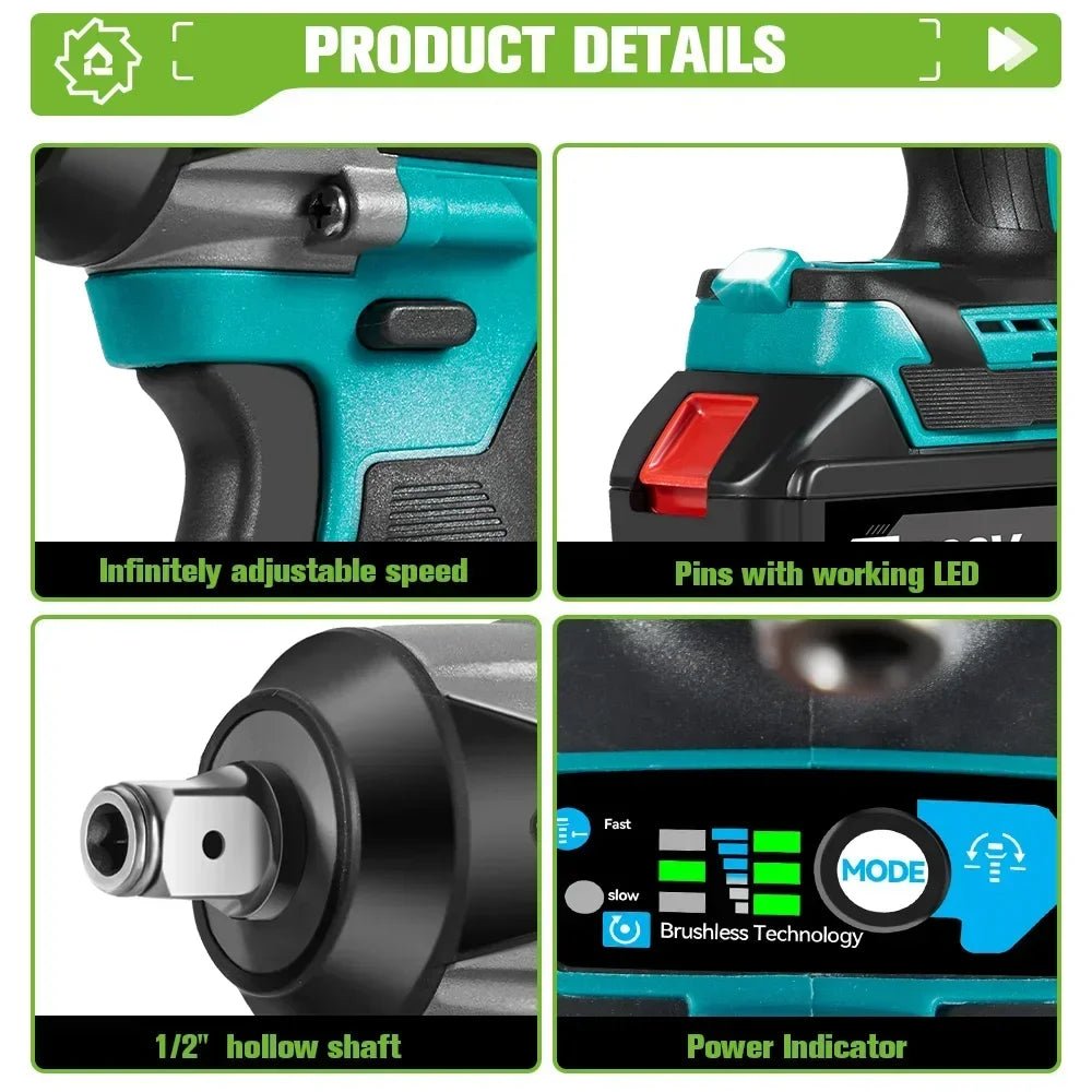 ONEGREEN Cờ Lê Đập Điện Không Dây 1/2 Inch 1000 Nm Brushless - Daisan Store