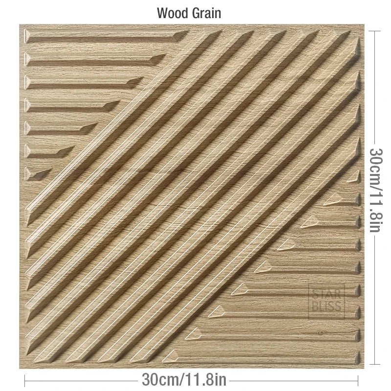 Ốp tường trần 3D vân gỗ chống nước 30x30cm đẹp - Daisan Store
