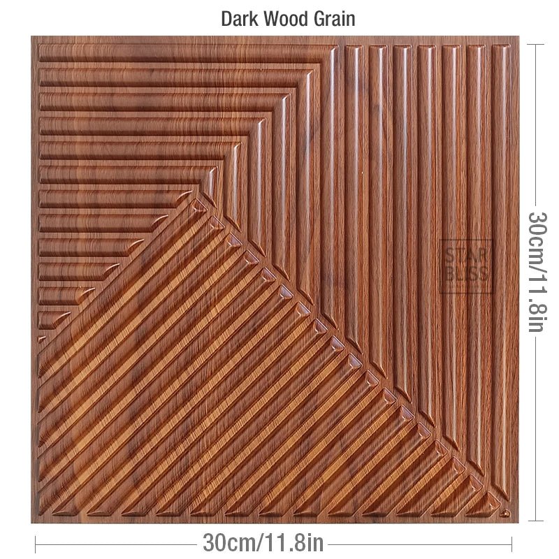 Ốp tường trần 3D vân gỗ chống nước 30x30cm đẹp - Daisan Store