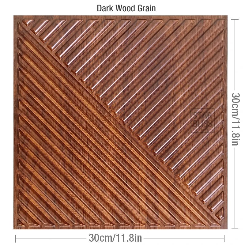 Ốp tường trần 3D vân gỗ chống nước 30x30cm đẹp - Daisan Store
