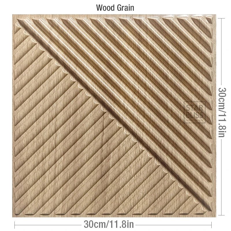 Ốp tường trần 3D vân gỗ chống nước 30x30cm đẹp - Daisan Store