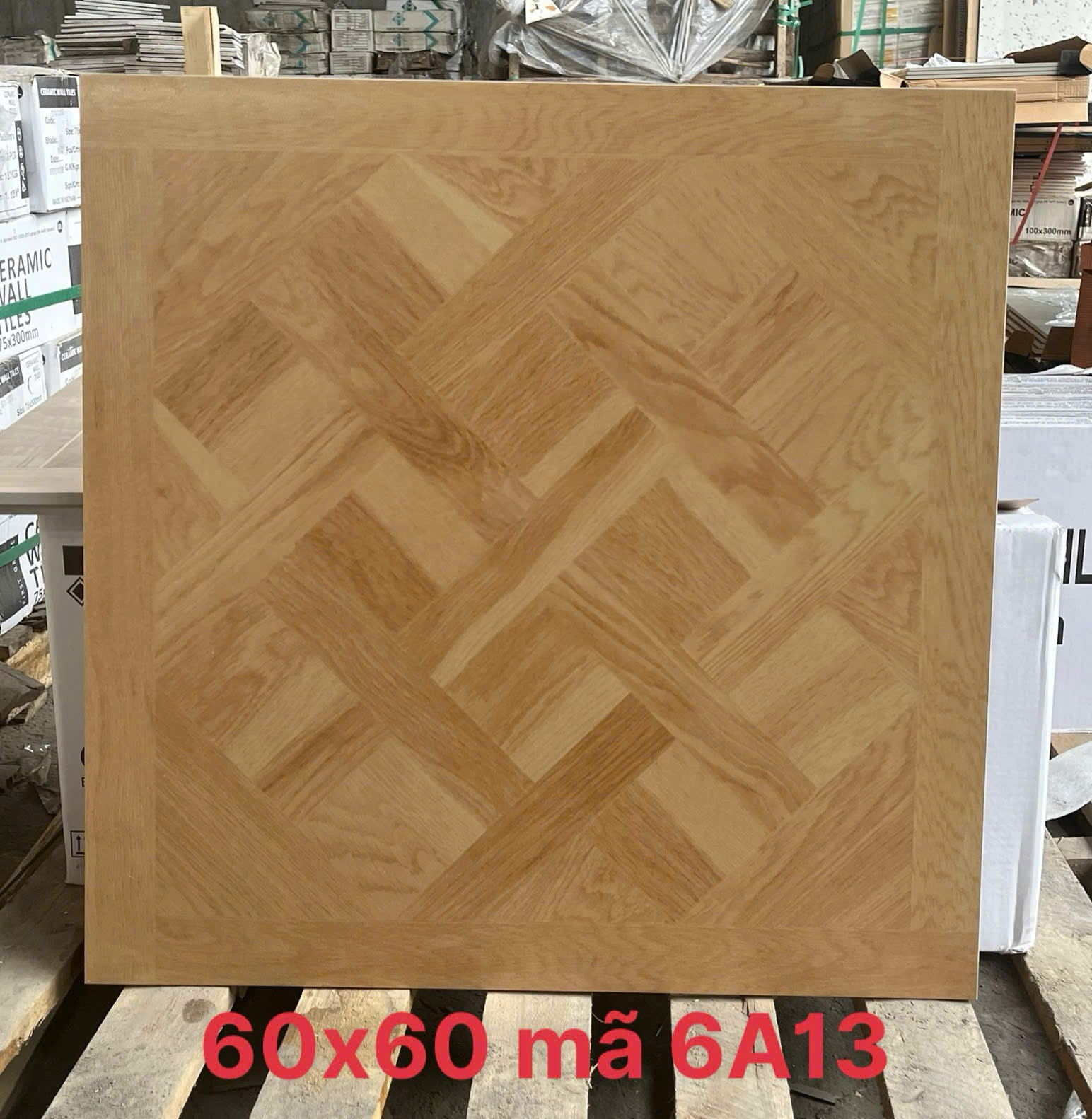 Gạch giả gỗ 600x600mm xương đá nhập khẩu mã GG6A13