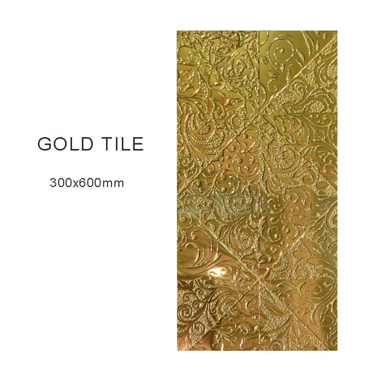 Sàn Gốm Kim Loại Lấp Lánh Mạ Vàng 300x600mm Phòng Khách - Daisan Store