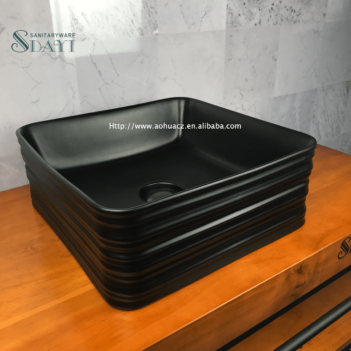 SDAYI Thiết bị vệ sinh màu đen mờ Bồn cầu Lavabo Tủ bếp Chậu rửa Chậu rửa mặt - Daisan Store