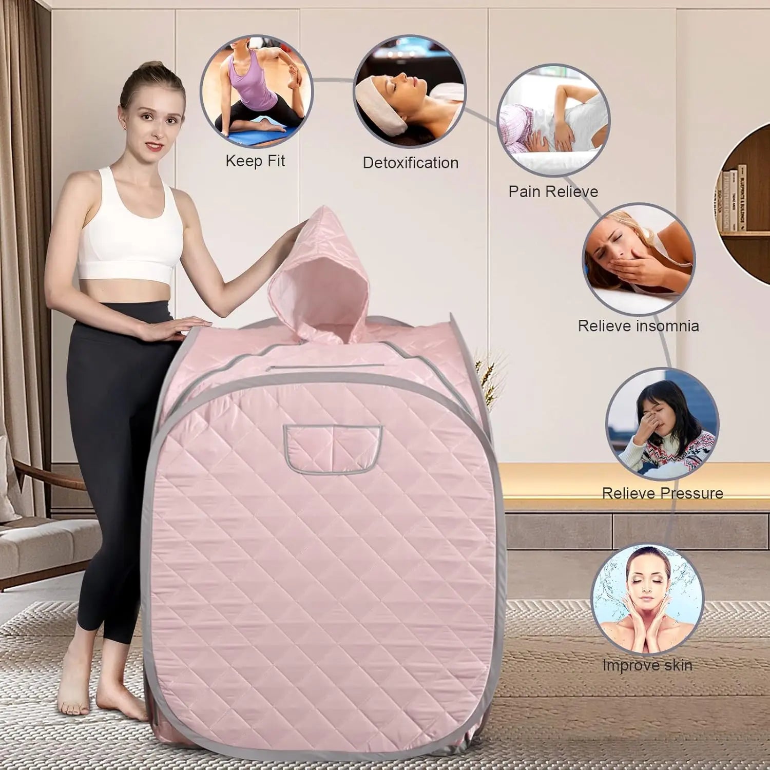 Smartmak Sauna Toan Than Di Dong 2L US Plug Dieu Tu Xa - Daisan Store