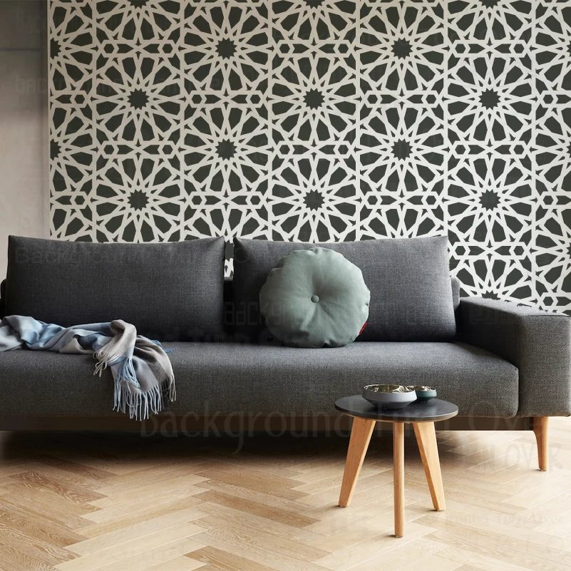 Stencil Mandala 40cm 60cm Trang Tri Tuong Hexagon Decor - Daisan Store