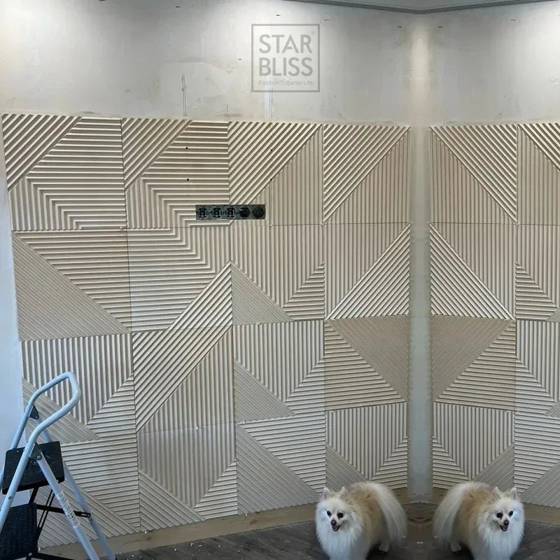 Tấm ốp tường 3D vân gỗ vàng ánh kim chống nước - Daisan Store