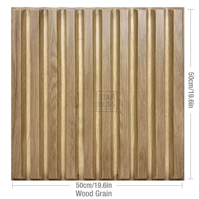 Tấm ốp tường 3D vân gỗ vàng ánh kim chống nước - Daisan Store