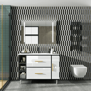 Tấm ốp tường bếp trang trí hiện đại màu đen và trắng bằng nhôm khảm tự dính - Daisan Store