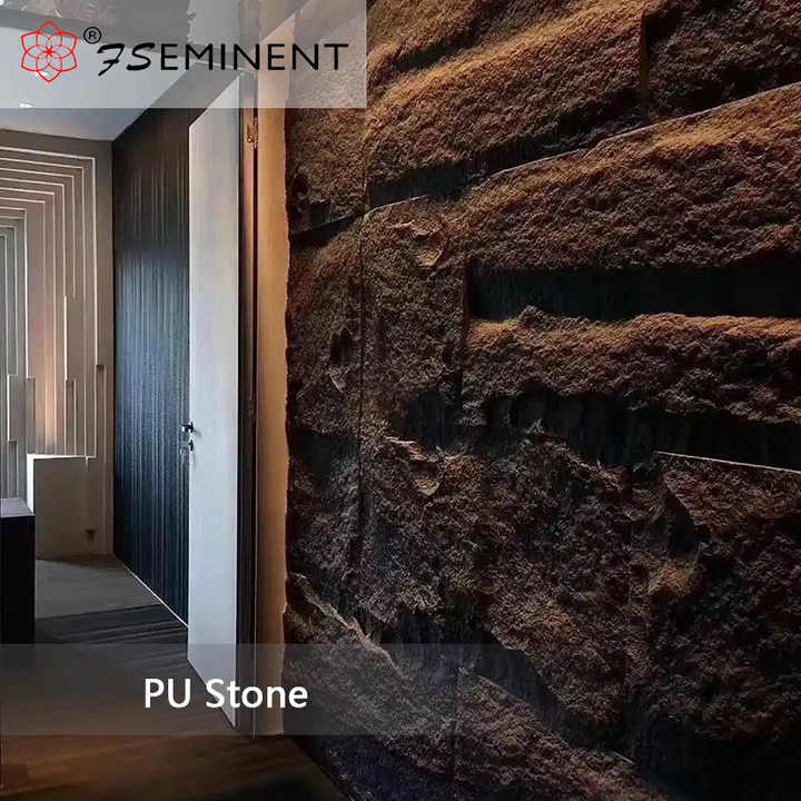 Tấm ốp tường Polyurethane Đá Gạch nhân tạo 3D Nấm Tường ngoài Đá Pu để trang trí nhà - Daisan Store
