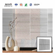 Tấm ốp tường TV vân tay dải bạc cao cấp Villa Spa Tấm ốp tường kim loại thép không gỉ gạch bóng khảm - Daisan Store