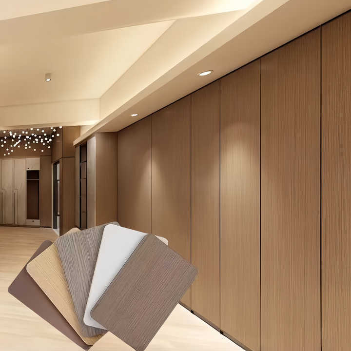 Tấm pha lê carbon PVC chuyên nghiệp hiện đại Damask chống cháy gỗ nguyên khối trang trí tường chống thấm nước cho khách sạn - Daisan Store