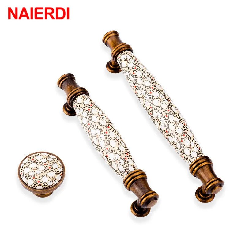 Tay nắm tủ cổ điển gốm đồng NAIERDI - Daisan Store