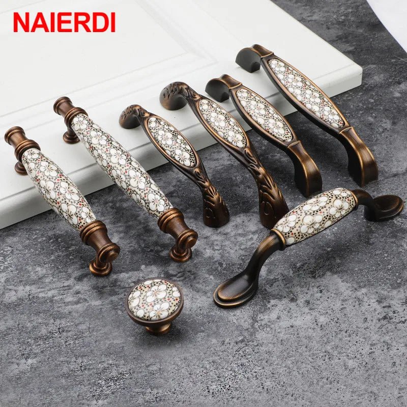Tay nắm tủ cổ điển gốm đồng NAIERDI - Daisan Store