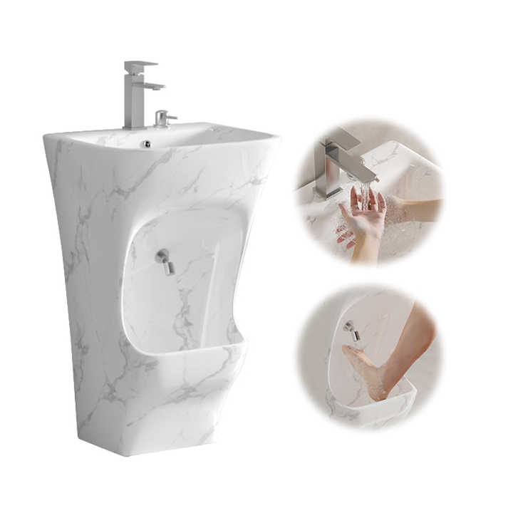 Thiết kế hiện đại mới Trung Đông Wc Lavabo Hồi giáo Wudu Chậu rửa chân bằng gốm một khối Bồn rửa mặt đứng - Daisan Store