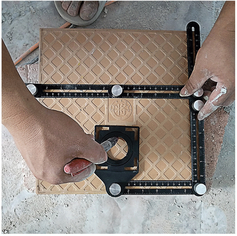 Thước gấp hợp kim nhôm sáu đoạn thiết kế hiện đại đa năng dùng cho gạch men - Daisan Store