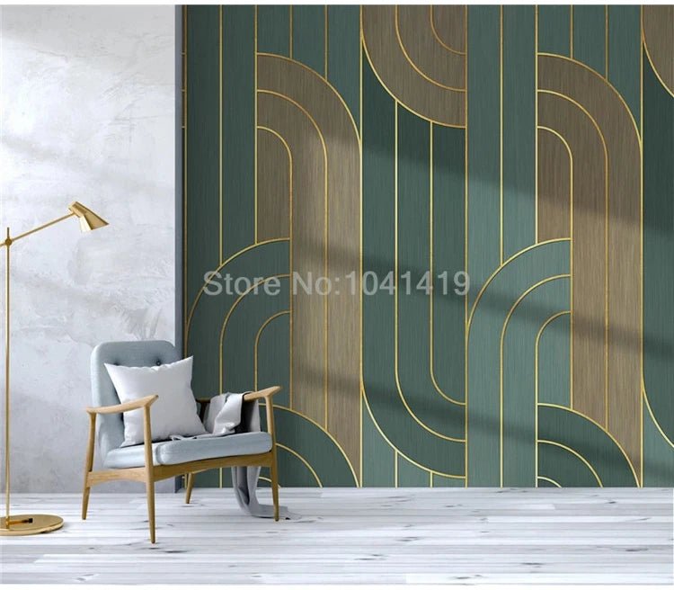 Tranh Dán Tường 3D Họa Tiết Trừu Tượng Vàng Sang Trọng - Daisan Store