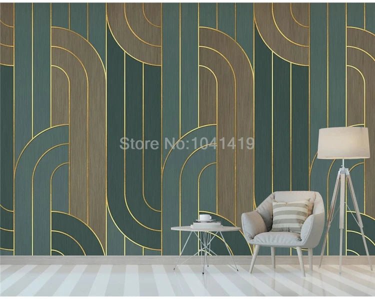 Tranh Dán Tường 3D Họa Tiết Trừu Tượng Vàng Sang Trọng - Daisan Store