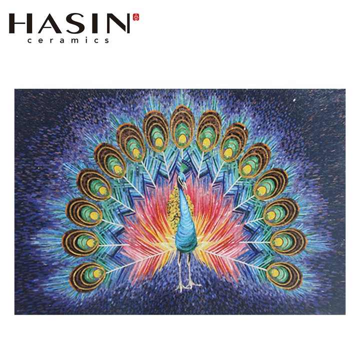 Tranh khảm kính tường Hasin họa tiết mới chim công - Daisan Store