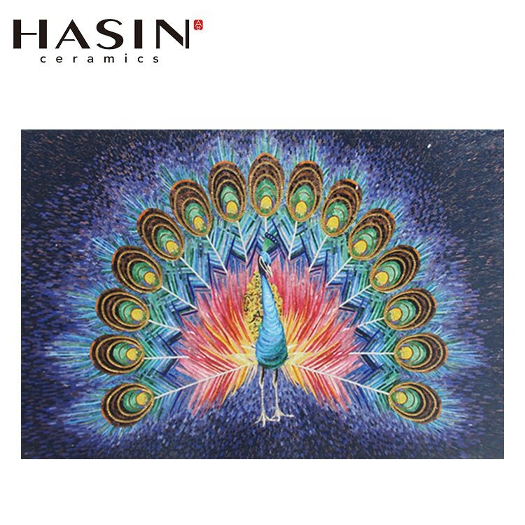 Tranh khảm kính tường Hasin họa tiết mới chim công - Daisan Store