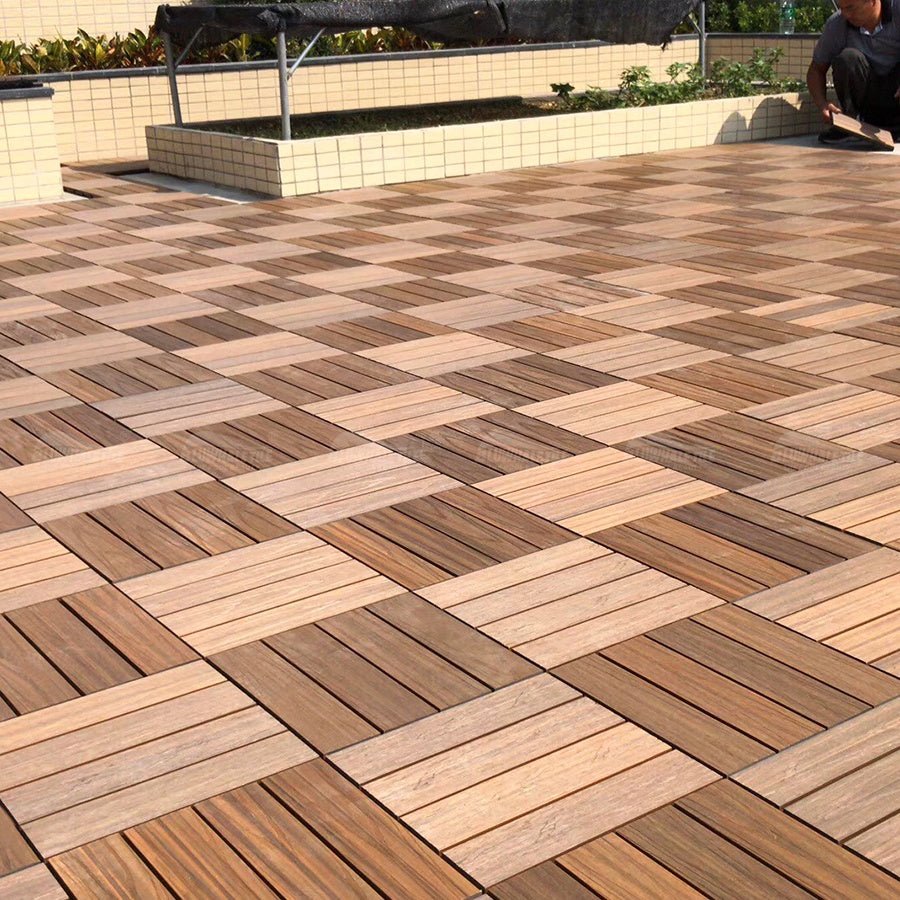Ván lát sàn gỗ nhựa composite ngoài trời thân thiện với môi trường 100%, chống trơn trượt, dành cho khu vực xung quanh hồ bơi, lắp ghép dễ dàng - Daisan Store