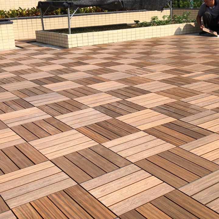 Ván lát sàn gỗ nhựa composite ngoài trời thân thiện với môi trường 100%, chống trơn trượt, dành cho khu vực xung quanh hồ bơi, lắp ghép dễ dàng - Daisan Store