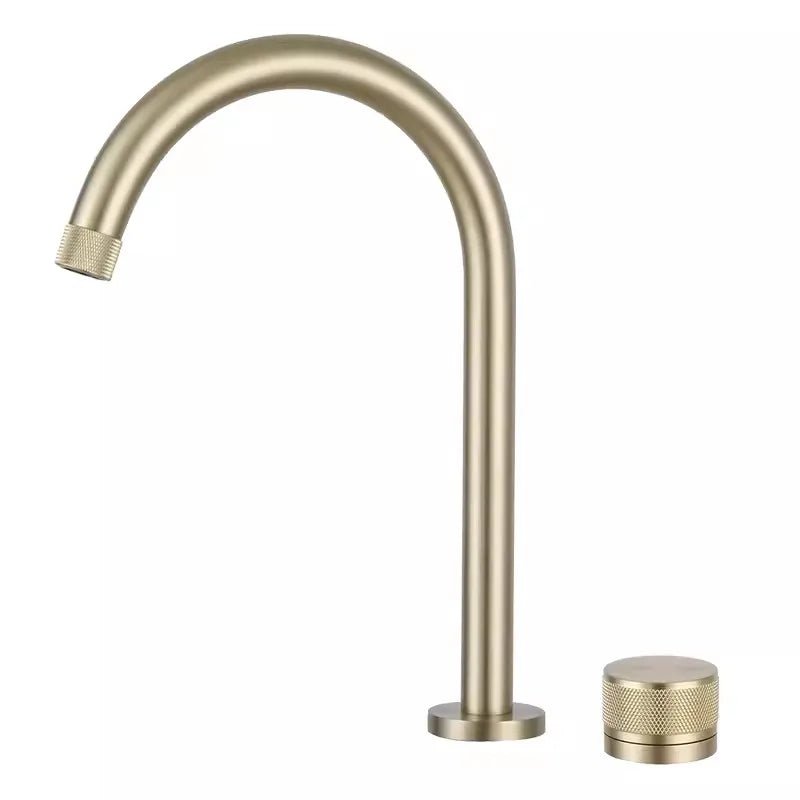 Vòi lavabo Tuqiu đen xoay 2 lỗ chậu rửa hiện đại - Daisan Store