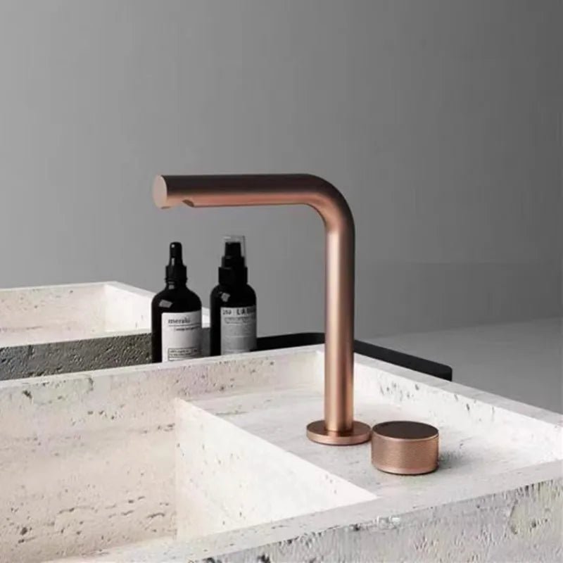 Vòi lavabo Tuqiu đen xoay 2 lỗ chậu rửa hiện đại - Daisan Store