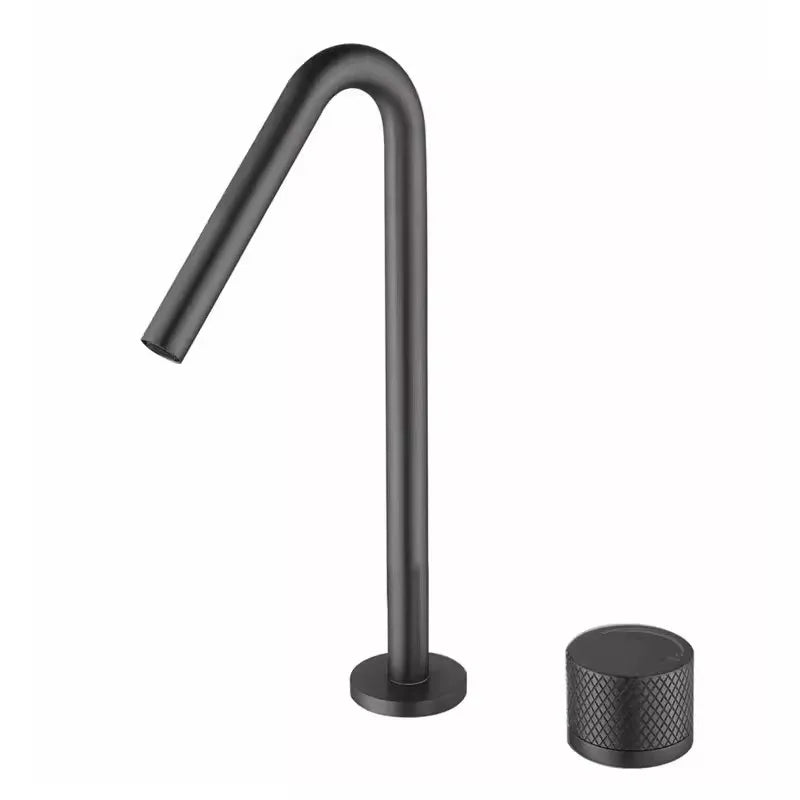 Vòi lavabo Tuqiu đen xoay 2 lỗ chậu rửa hiện đại - Daisan Store