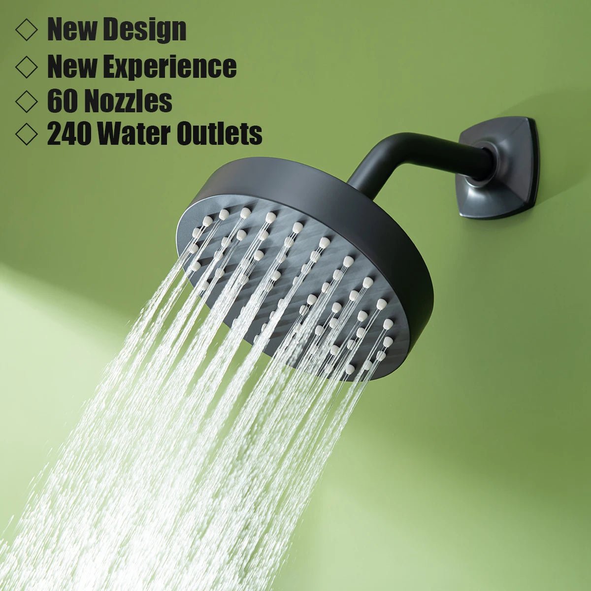 Vòi Sen Áp Lực Mạnh Inox Đen Mờ Cao Cấp Phòng Tắm - Daisan Store