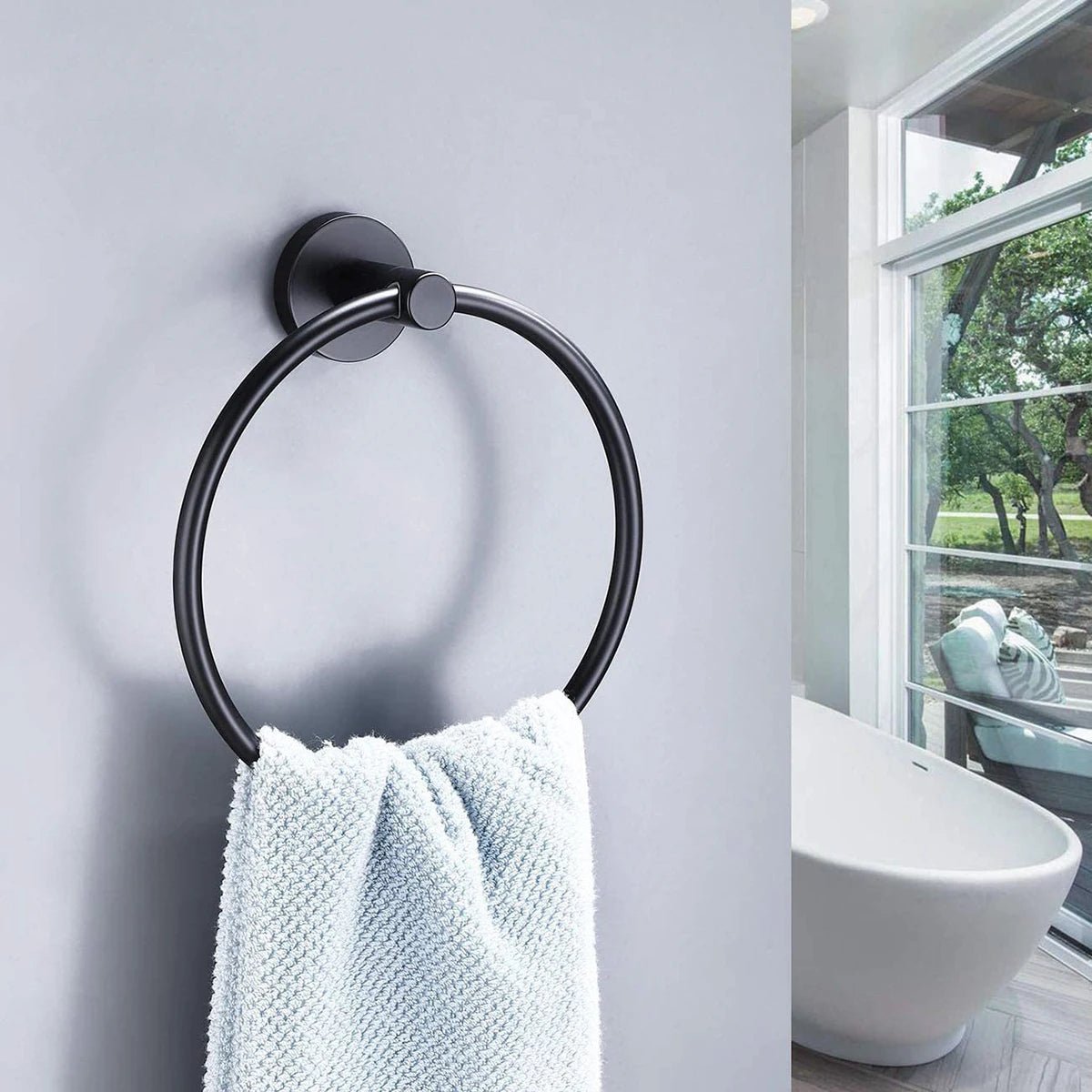 Vòng Treo Khăn Tắm Inox Đen Mờ 304 Chất Lượng Cao - Daisan Store