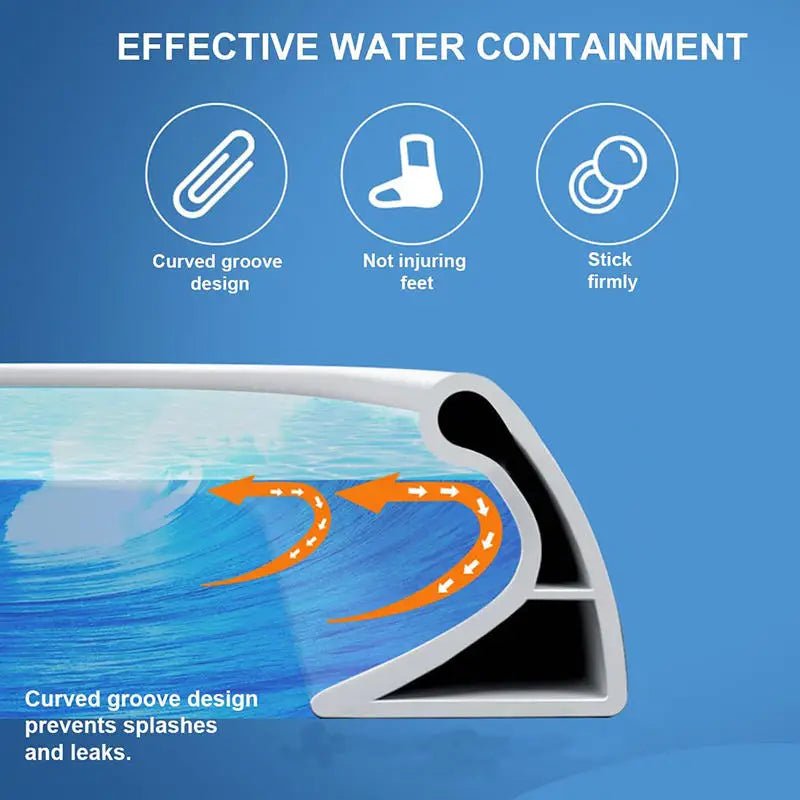 Water Waterstop Strip Barrier Bathroom Kitchen Floor Retaining Waterproof Barrier Bendable Countertop Water Blocking Strip - Daisan Store