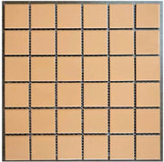 32 ô vuông màu nâu nhạt xếp thành lưới 6x6, viền kim loại sáng.